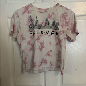 Friends Women's Pink Tie-Dye Short Sleeve Tee Size Large